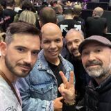 Vintage murano glass vase orange, white brown attributed to carlo moretti