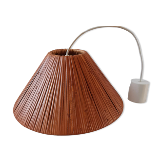 Suspension vintage en bois bambou années 60-70