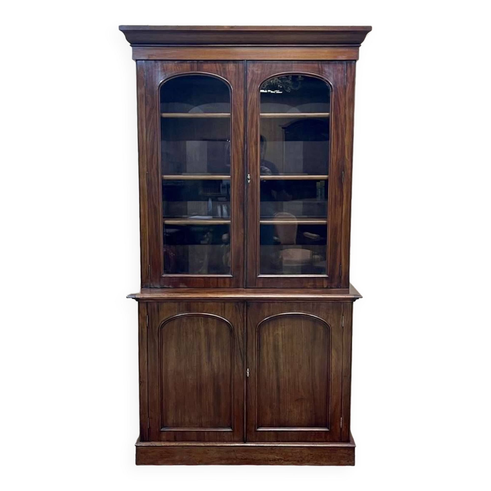 19th century Victorian 2-body bookcase in mahogany
