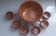 Vintage soup or gratin service in glazed earthenware. 7 pieces.