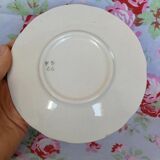 Set de 2 tasses et soucoupes anciennes Badonviller Fleur Orange et Vert - Service à Café ou Thé pour 2