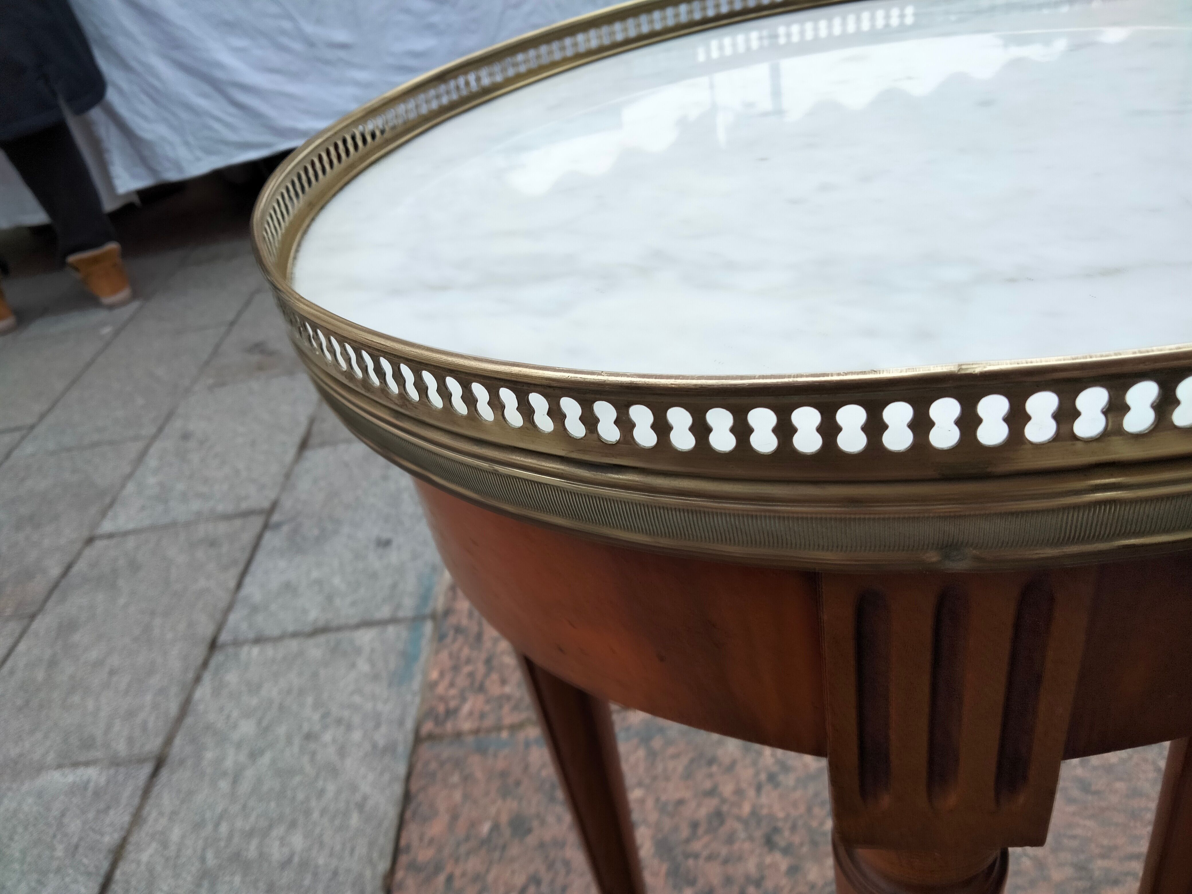 Gueridon side table old marble top vintage xxeme