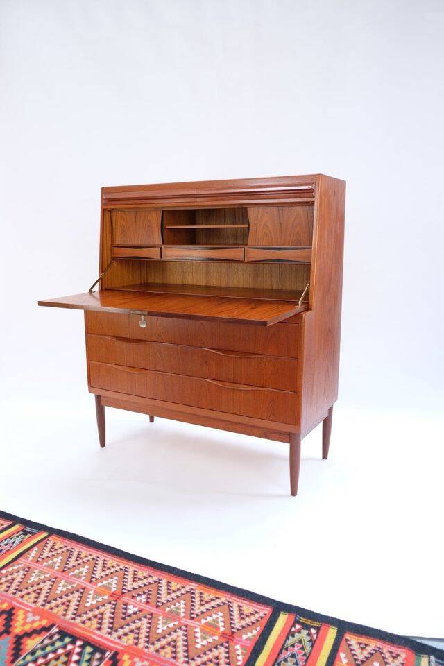 Torvits secretary in teak, retro vintage Danish style from the 1960s.