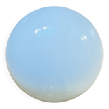 Ceiling light or half-moon wall lamp, half-spherical, 20 cm, opal glass.