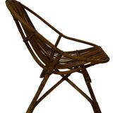 Vintage Rattan Chair Dirk Van Sliedregt Rohe Noordwolde 1960