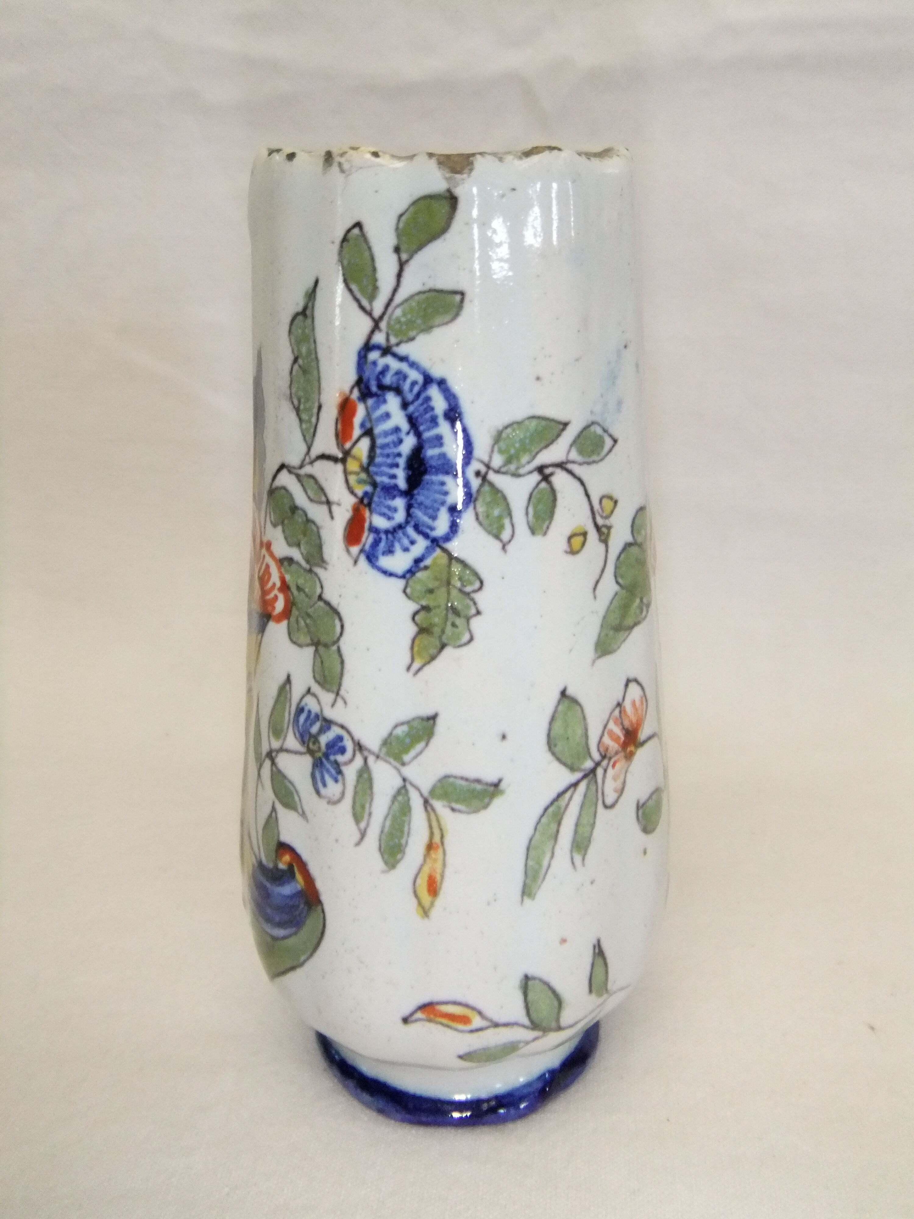 Vase Desvres Fourmaintraux Rouen Molicorne cornucopia of plenty