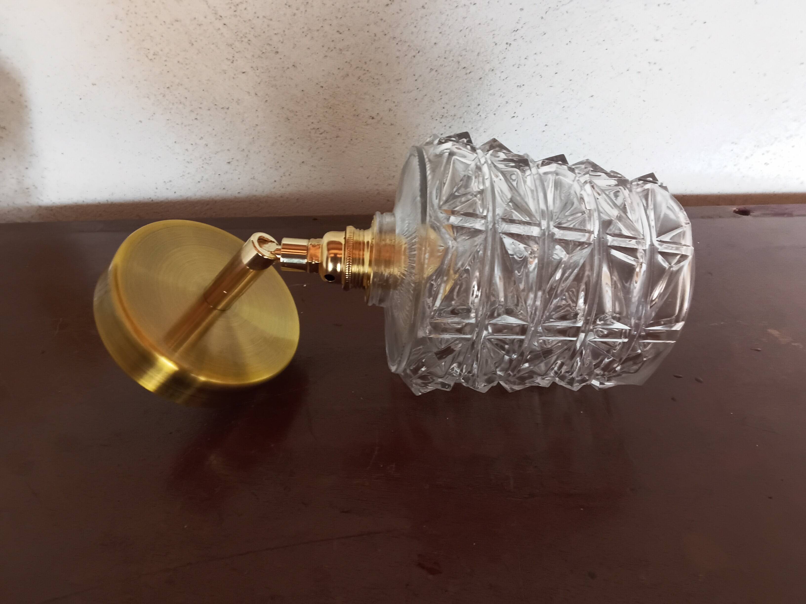 Pair of vintage molded glass wall sconces
