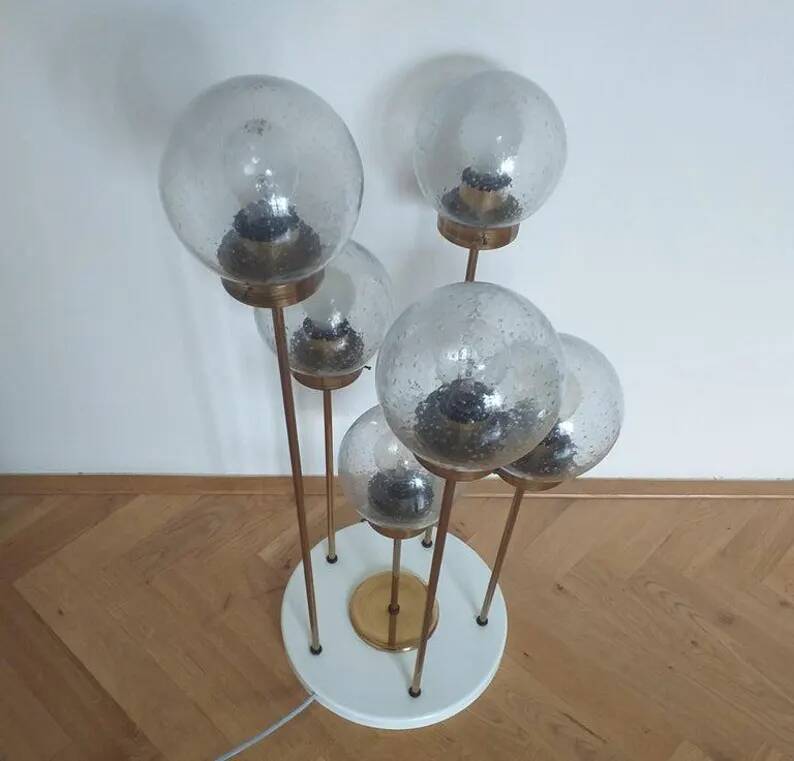 Midcentury Floor Lamp Sputnik, Kamenicky Senov, 1970s