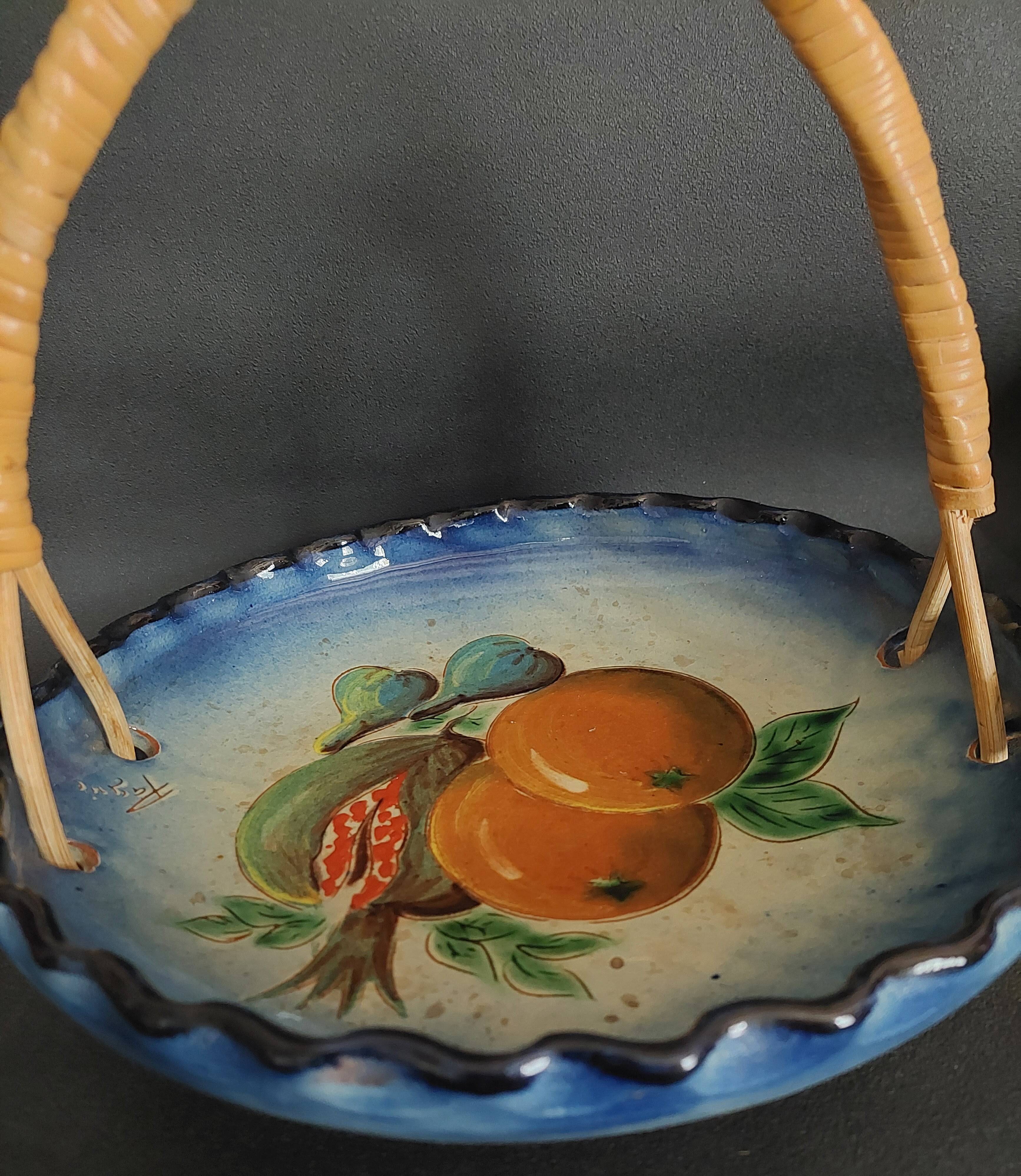Vintage fruit bowl signed Pagric Spain 1980s