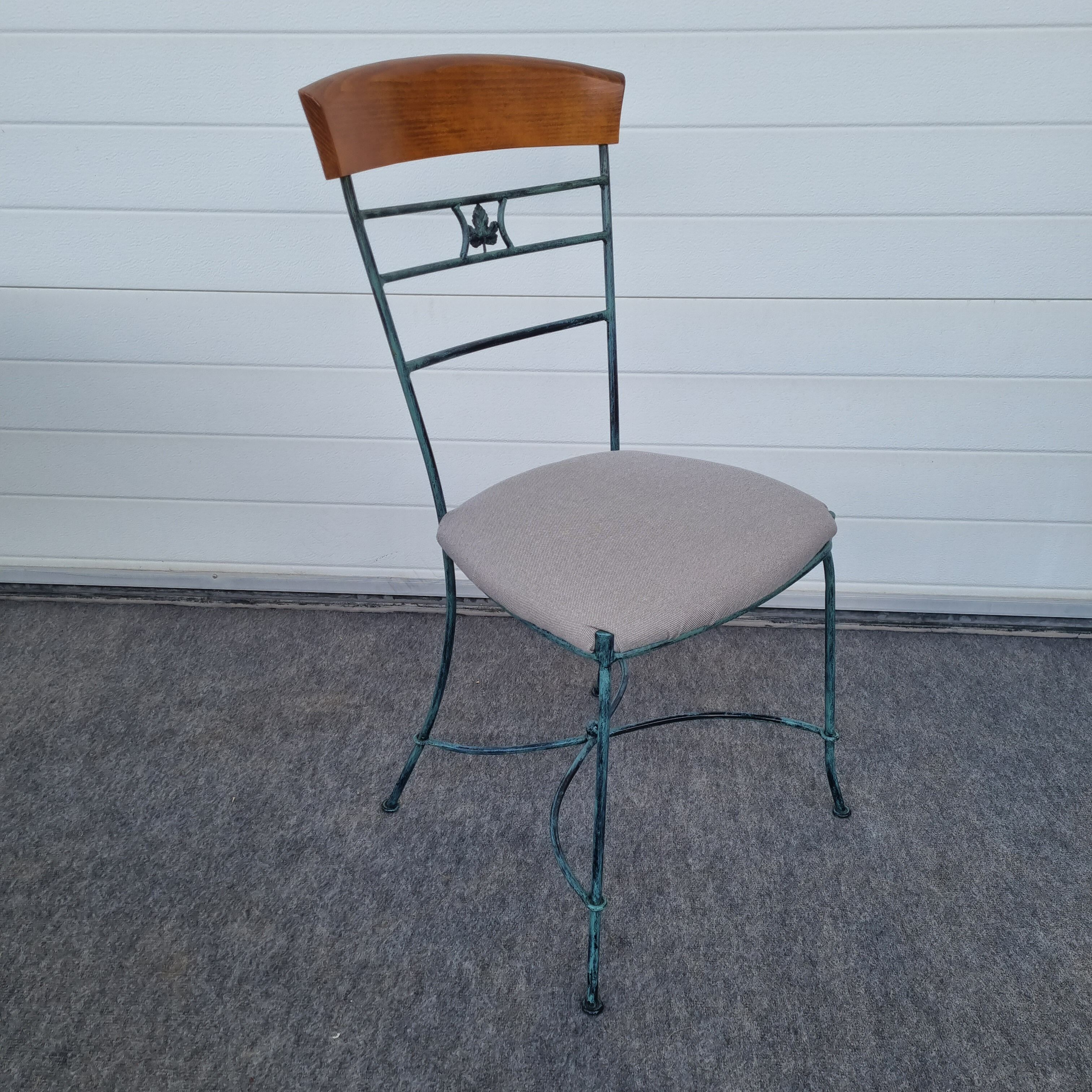 Set of 1 Table and 4 Chairs wrought iron 80s