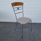 Set of 1 Table and 4 Chairs wrought iron 80s