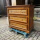 Commode en bois massif et bambou