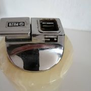 Briquet de table piezo onyx et métal doré, kogen 1970-1980