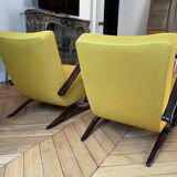Paire de fauteuils H269 Halabala restaurés