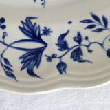 Lot de 6 anciennes assiettes plates décor bleu modèle Rouy, Salins
