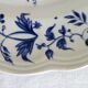 Set of 6 old flat plates with blue decoration, Rouy model, Salins