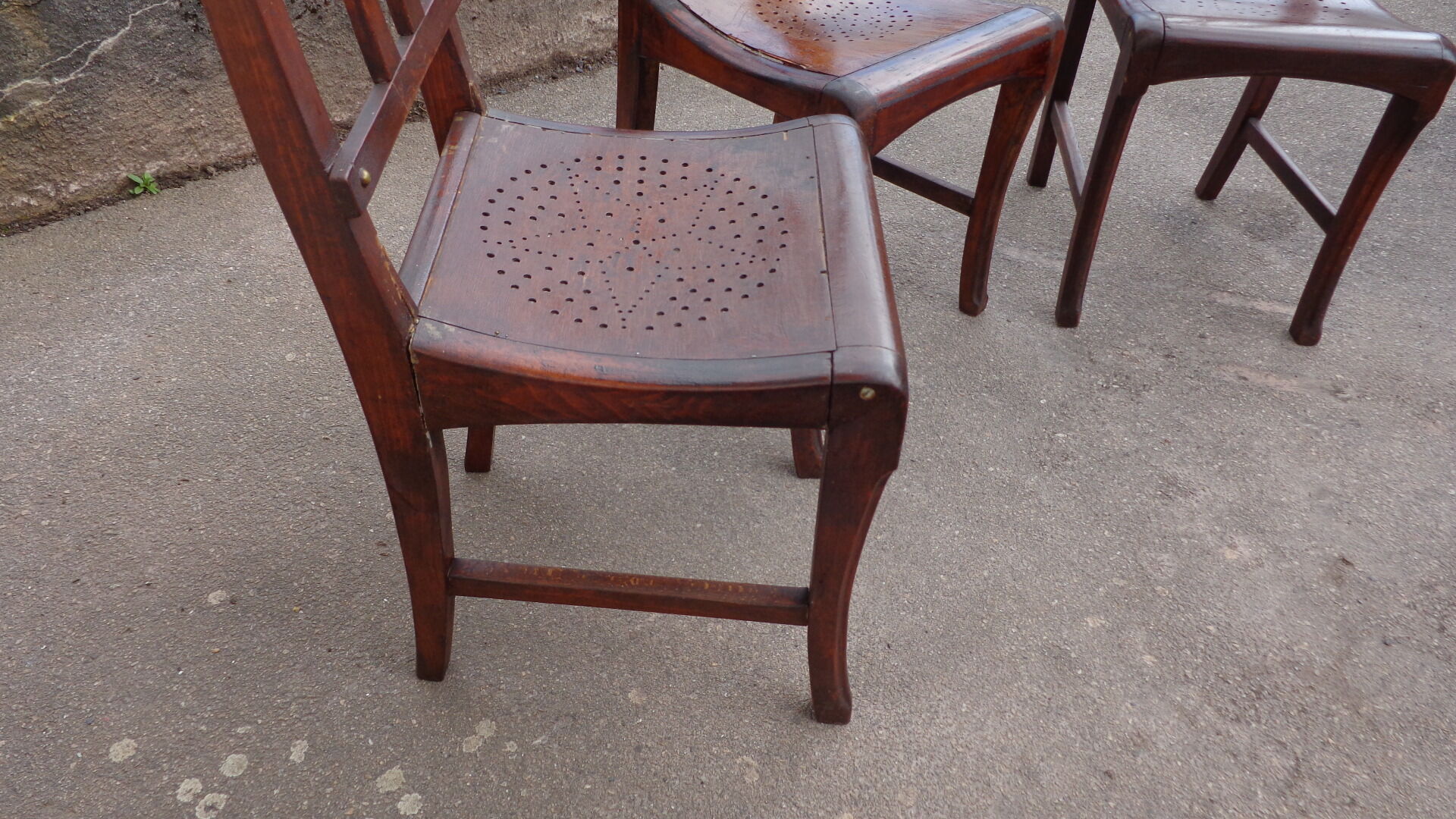 3 brewery chairs early twentieth century