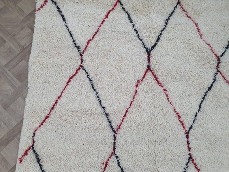 Tapis en laine fait main berbère taille 100 x 200 cm