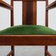 Amsterdamse school oak and velvet side chair, The Netherlands 1920s