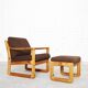 Danish Modern Pine  Armchair & Stool  by C. F. C. Silkeborg