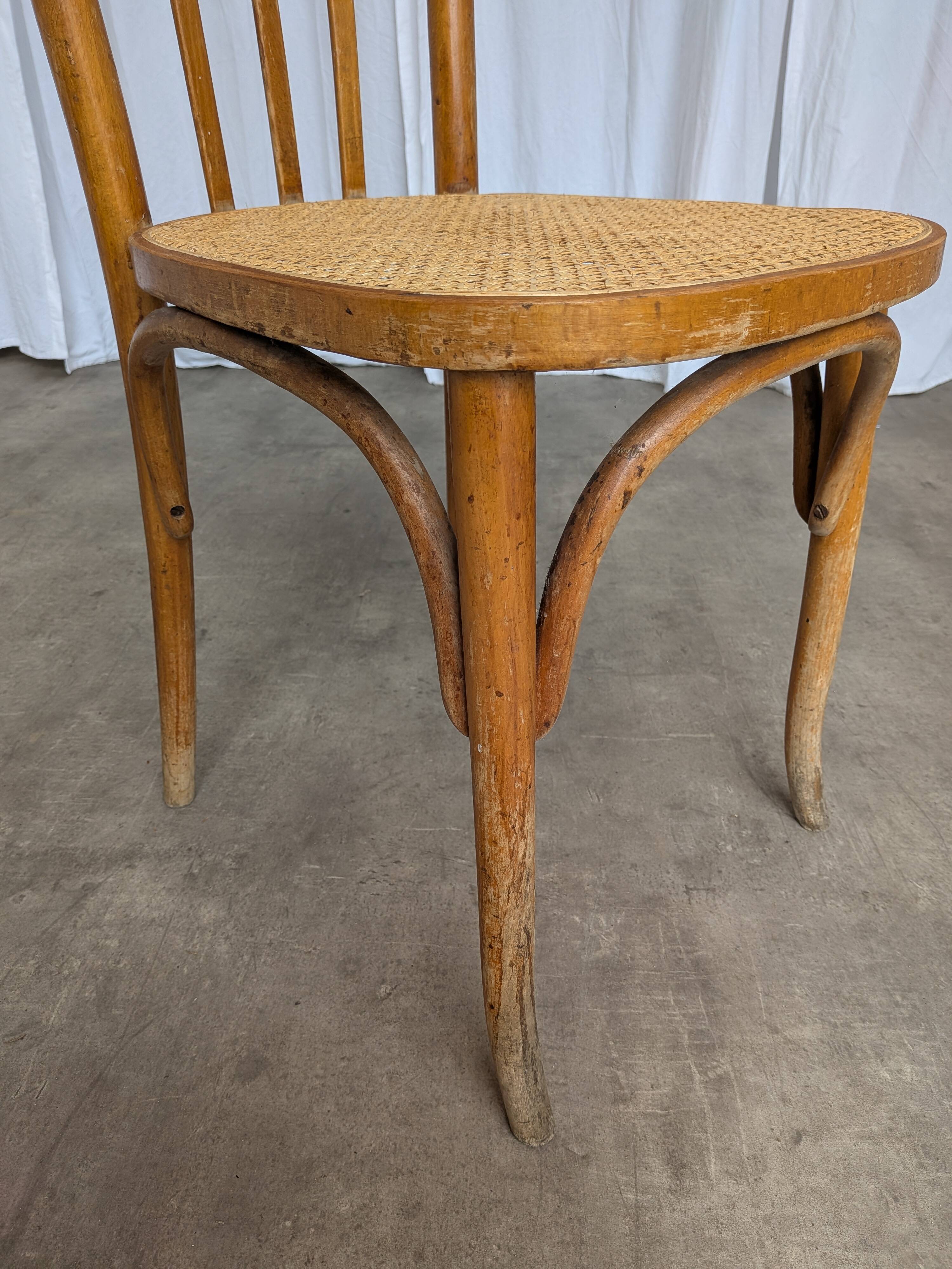 Vintage Cane Seat Dining Chair: 1970s Yugoslavia, Boho Interior