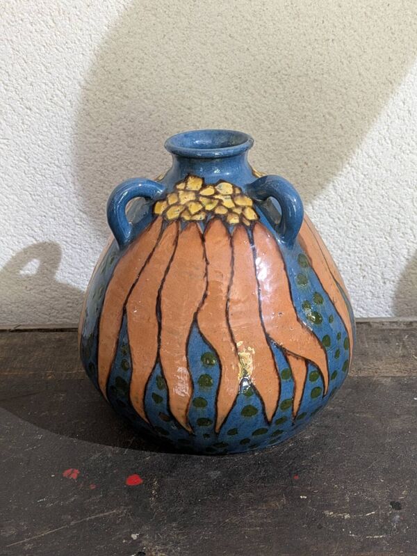 Vase céramique Émile Simonod – Art déco – Pièce rare