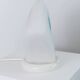 Murano glass table lamp - shell silhouette, frosted glass with blue detail - postmodern Memphis style, 1980s Italy - bedside lamp, gift idea