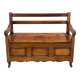 Rustic fruit wood chest bench, children's room