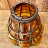 Large Murano pendant/wall/ceiling light in amber brown blown glass