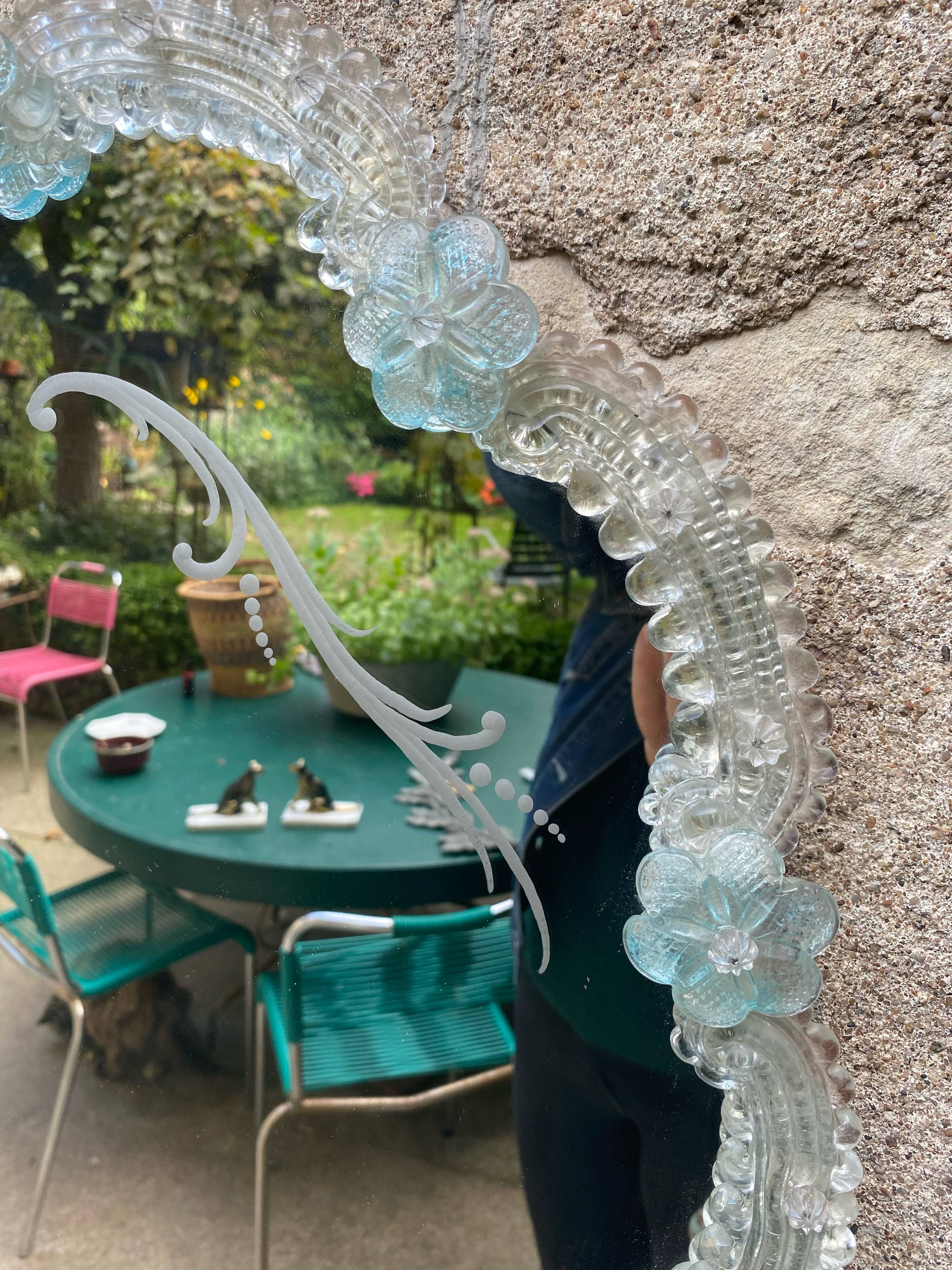 Venetian mirror Murano 1950 53x58cm