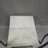 Old garden chair low folding metal fabrics 1900