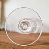 Champagne flutes in molded glass, 70's