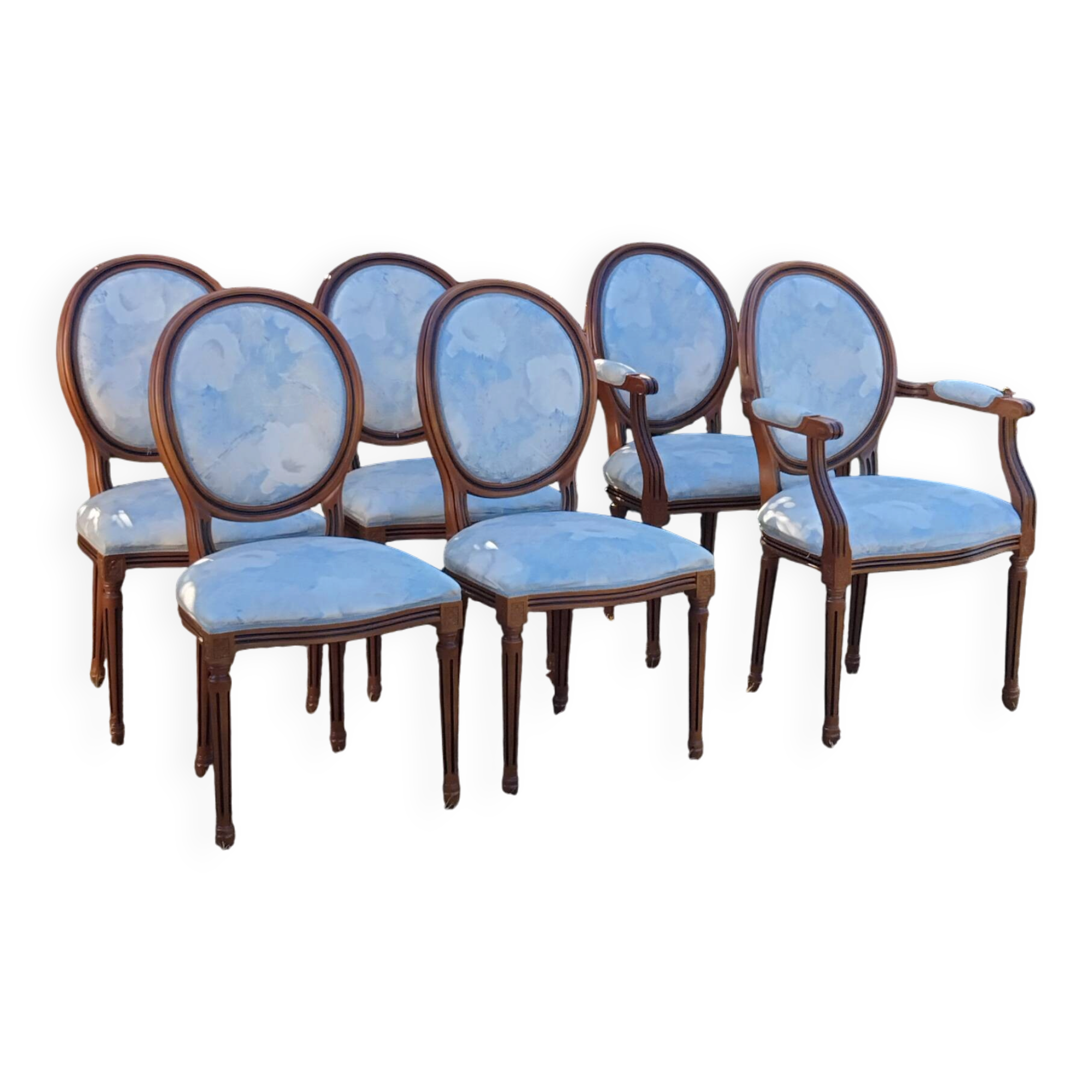 4 chairs and 2 armchairs