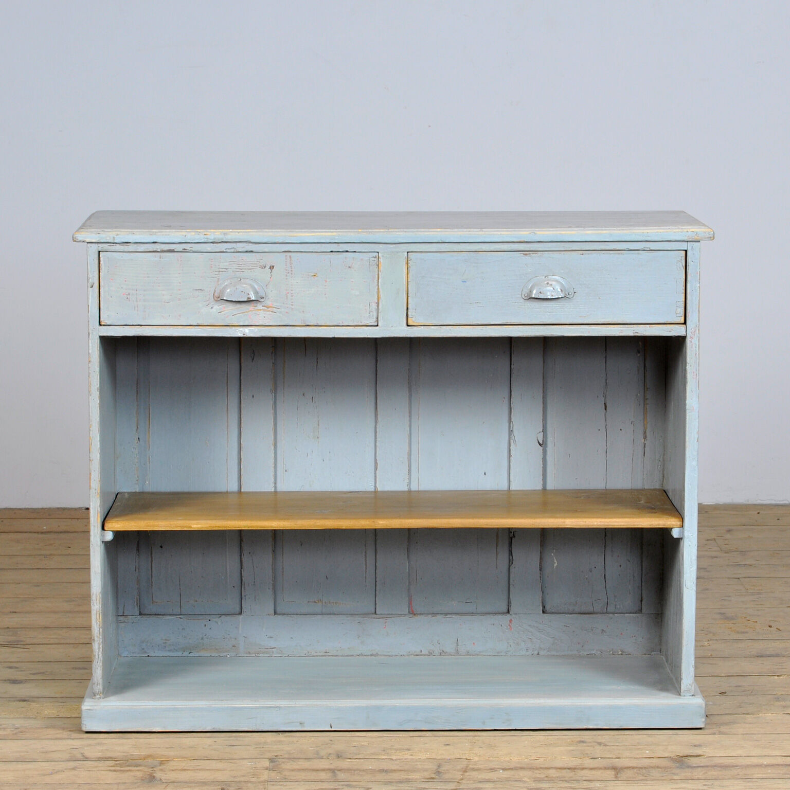 Antique french pine shop counter, 1930