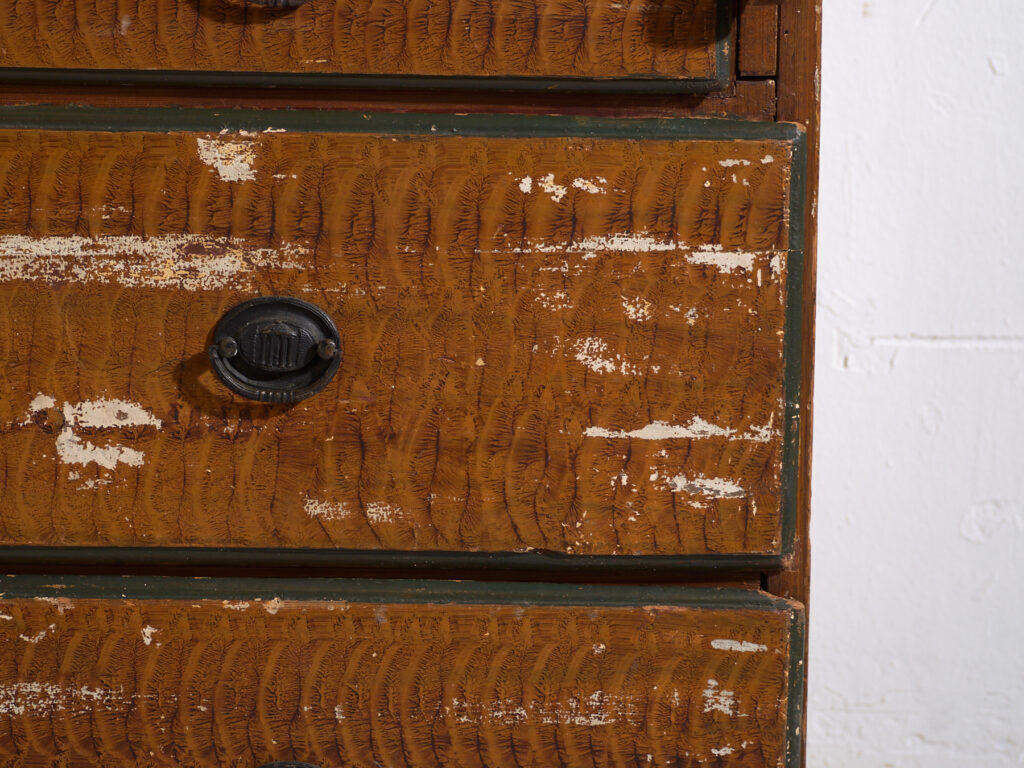 Swedish drop-leaf desk, antique – Scandinavian folk furniture – year 1783