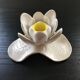White water lily candle holder