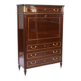 1810s Classicism Secretary Desk with Marble Top