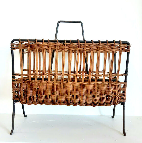 Iron and rattan magazine holders 1950
