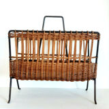 Iron and rattan magazine holders 1950
