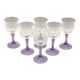 6 vintage purple stemmed liqueur glasses from France, Arques crystal