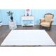 Vintage Turkish Oushak Handmade Cotton White Wool Kilim Area Rug 144x225