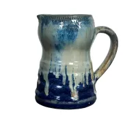 Blue flamed stoneware jug