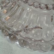 Bougeoir ancien en verre pressé-moulé fin  XIXe