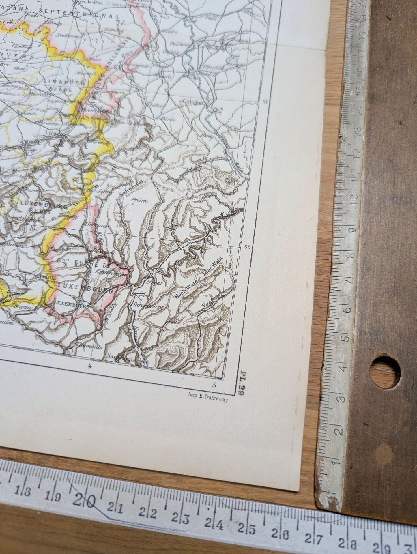 Netherlands and Belgium, period map, 1887, Authentic.