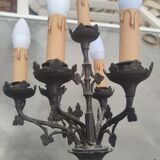 Pair of cathedral sconces of the nineteenth century in bronze with 5 burners