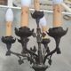 Pair of 19th-century bronze cathedral wall sconces with 5 lights
