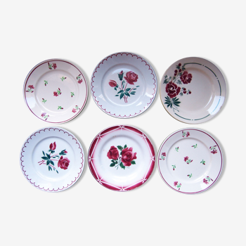 Ensemble de 6 assiettes plates rouges