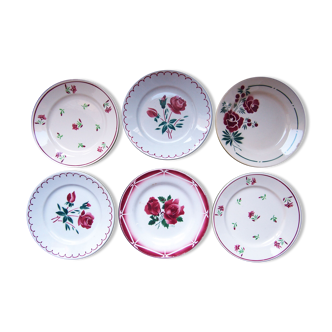 Ensemble de 6 assiettes plates rouges
