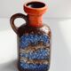 Mid Century Ceramic Jug by Dümler & Breiden, Brown, Orange, Blue Glazing, 1960s