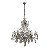 Lustre bronze cristal rose années 1950